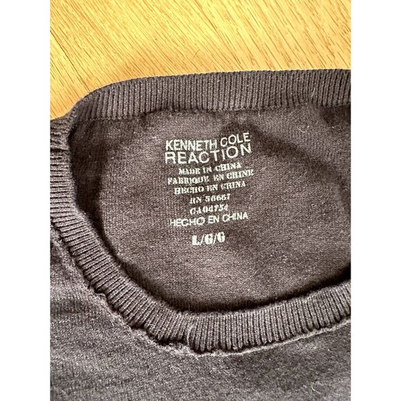 Kenneth Cole Reaction Mens Eagle Emblem Long Sleeve Navy Sweater size Large - Picture 4 of 5